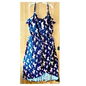 Loft black floral maxi Dress with peach flowers ~ NWT ~ 2x 3x 4x ~ soft & comfy